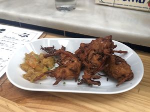 Vegan pakora (very yummy) at Condende in Sevilla