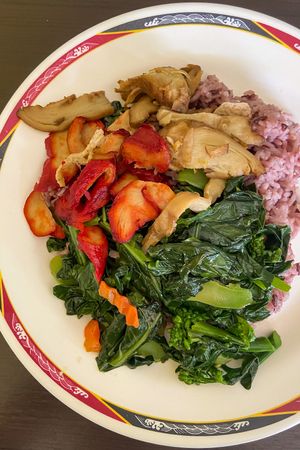 Buffet selection  at Tien Sieng Vegetarian Foods in Chiang Mai