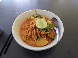 Khao Soi at Tien Sieng Vegetarian Foods in Chiang Mai