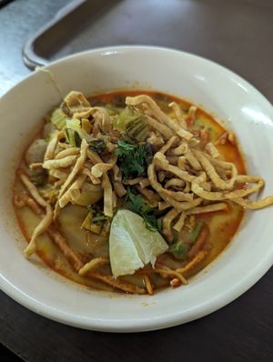 Khao Soy at Tien Sieng Vegetarian Foods in Chiang Mai