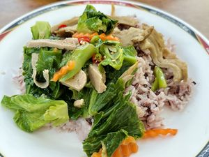 Rice + 2 toppings (40 THB)  at Tien Sieng Vegetarian Foods in Chiang Mai