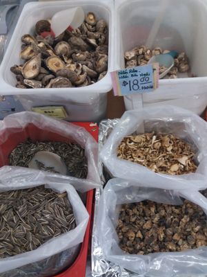 Dried mushrooms at Everspring Health Food in Cabramatta