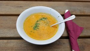 Creamy carrot ginger soup  at Simone's Kitchen in Antwerpen