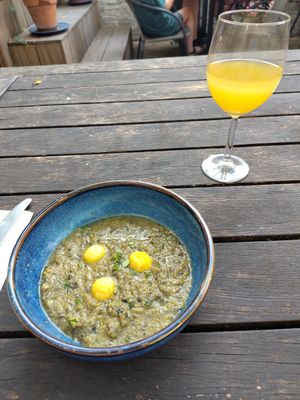 Nigerian ofe soup with fufu at Simone's Kitchen in Antwerpen