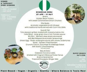 Current Nigerian menu at Simone's Kitchen in Antwerpen