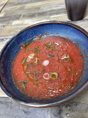 Spanish Italian Menu 44€
Chilled Watermelon-Salmorejo Soup
  at Simone's Kitchen in Antwerpen
