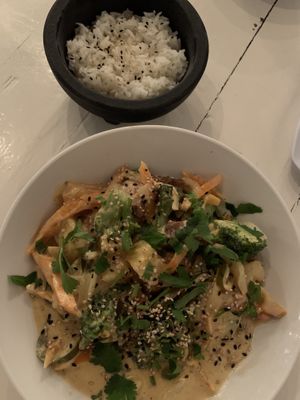 Coconut curry - sooooo good!!!!!  at Ohana in Jaco