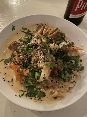 Coconut curry tofu - delicious! at Ohana in Jaco