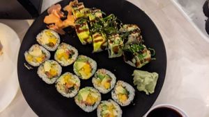 Vegan rolls at Ohana in Jaco