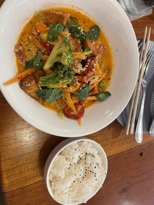 Coconut curry  at Ohana in Jaco