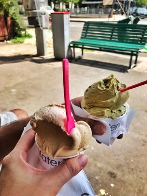 Macadamia & pistachio gelato  at Gelateria Concordia in Milan