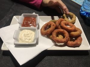 Aros de pimientos at Platea de Almagro in Almagro