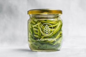 zoodles with fresh homemade pesto at Juice by Nature in Amsterdam