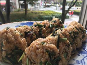 seasonal rice ball at OYAKI Company in Tokyo