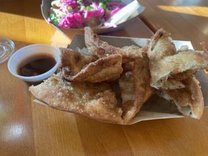 Scallion pancakes  at Mei Mei in Boston