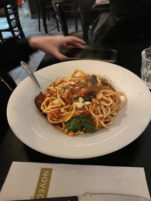 Vegan spaghetti spinaci  at Novecento in Haarlem