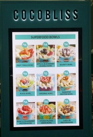 wall menu 2 at Coco Bliss in Upper Mount Gravatt