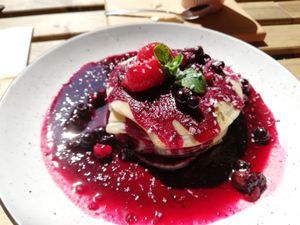 Pancakes for about 55 UAH, 2 EUR at OM NOM NOM in Lviv