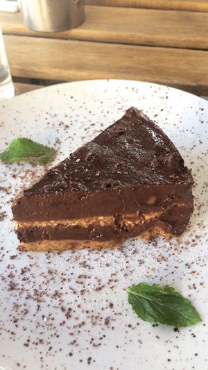 Chocolate cake. There is no words 🖤 at OM NOM NOM in Lviv