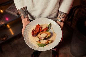 Grilled avocado at OM NOM NOM in Lviv