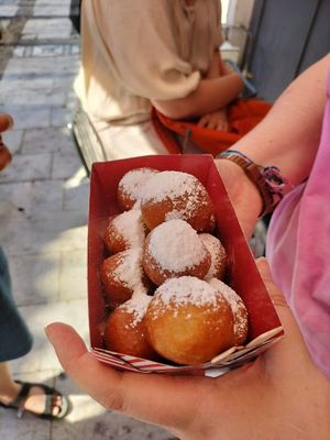 icing sugar topped at Lukumades in Athens
