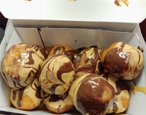 Chocolate and peanut butter at Lukumades in Athens