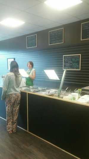 Food counter  at GOOD Grains in Toronto