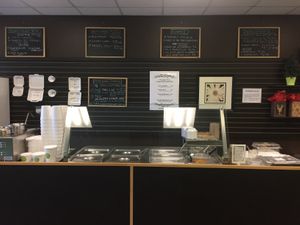 Some of the hot food and salads available. at GOOD Grains in Toronto