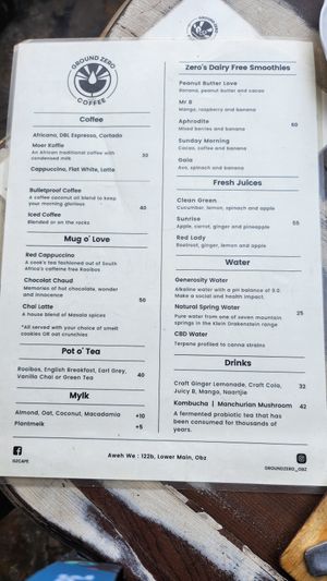  at Ground Zero - Marley Coffee in Cape Town