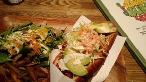 Soy Karaage Hot Dog! at Vegan Burg Kitchen in Osaka