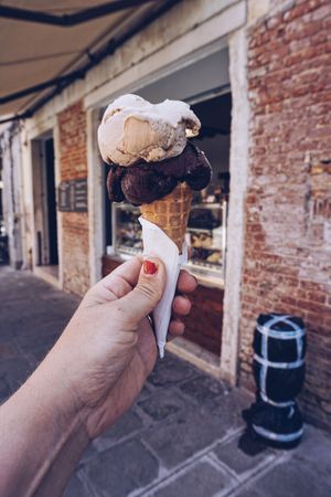 Spicy chocolate and hazelnut ice-cream at Gelateria Il Doge in Venice