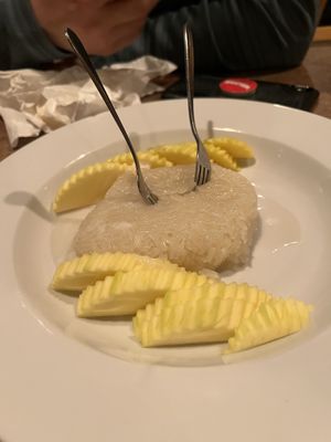 Sticky rice with mango dessert   at Taste of Thai Restaurant in North Conway