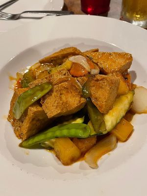 Orange Tofu  at Taste of Thai Restaurant in North Conway