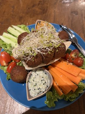 falafel on pita  at Wild Tribe Cafe in Koh Samui