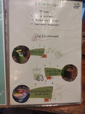 Menu at Wild Tribe Cafe in Koh Samui