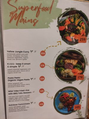 Menu at Wild Tribe Cafe in Koh Samui