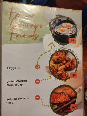 Menu (non-veg! Only 1 page) at Wild Tribe Cafe in Koh Samui