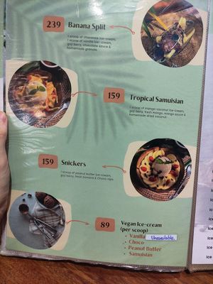 Menu at Wild Tribe Cafe in Koh Samui