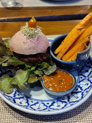 Classic Veggie Burger at Wild Tribe Cafe in Koh Samui