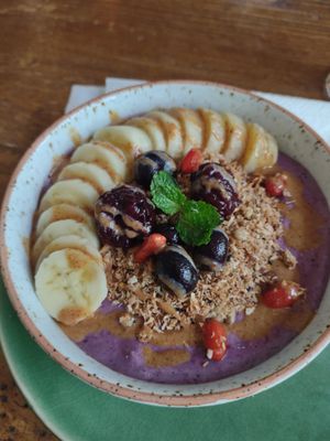 Blueberry bowl. Good minus the overripe fruit at Wild Tribe Cafe in Koh Samui