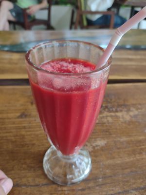 Beet drink. A little bit pulpy at Wild Tribe Cafe in Koh Samui