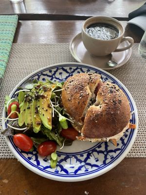 Vegan Salmon Bagel  at Wild Tribe Cafe in Koh Samui