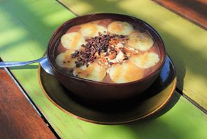 Banana Chocolate Smoothie Bowl at Wild Tribe Cafe in Koh Samui