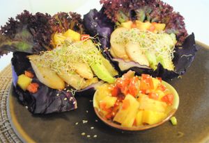 Raw Tacos with Tomato Salsa at Wild Tribe Cafe in Koh Samui