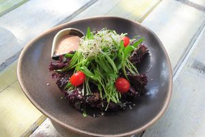 Salad with Sourdough toast and asparagus at Wild Tribe Cafe in Koh Samui
