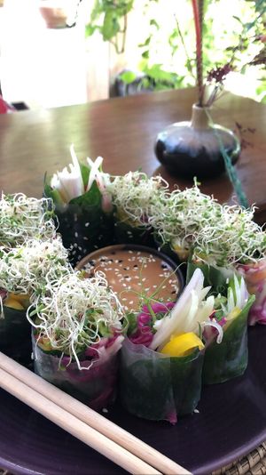 Rice paper rolls  at Wild Tribe Cafe in Koh Samui