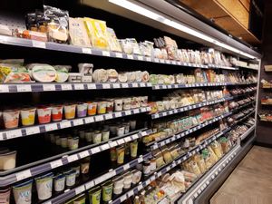 Refrigerated section at Hello Vegan in Uster