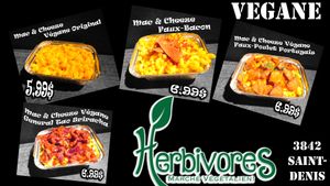 Vegan Mac & Cheeses! at Herbivores Marche Vegetalien in Montreal