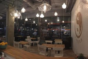 Seating and nice large windows at Nulife Living Food Cafe in Coquitlam