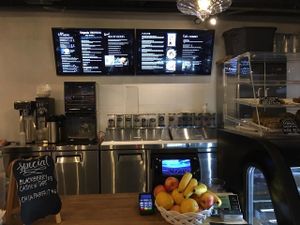 Front counter at Nulife Living Food Cafe in Coquitlam